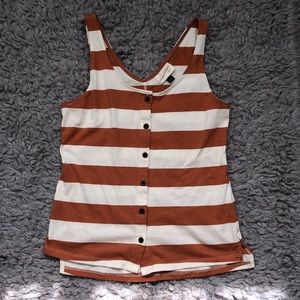 button up striped tank top